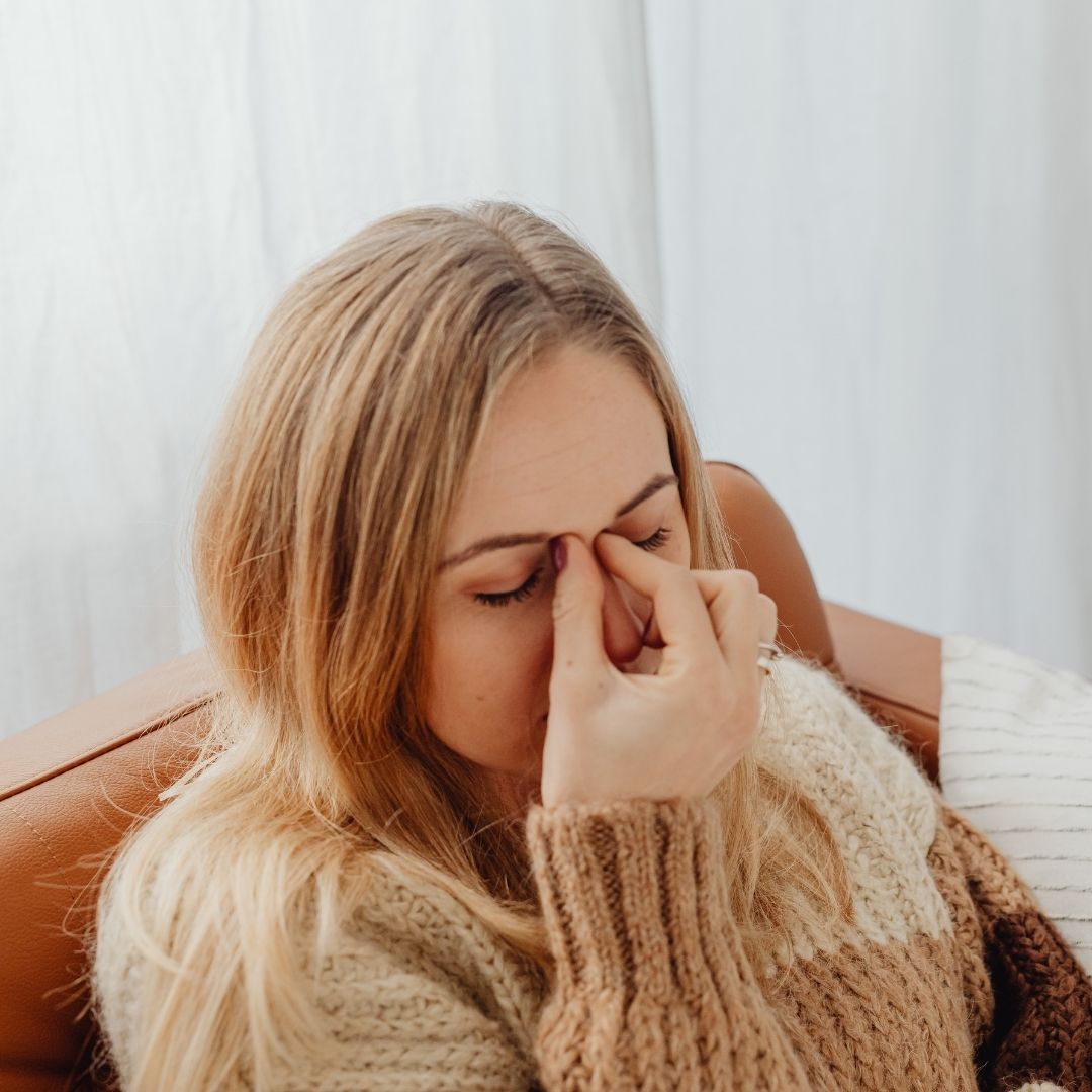 Person with Sinus Pain