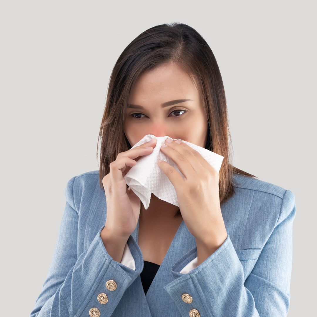 woman with tissue